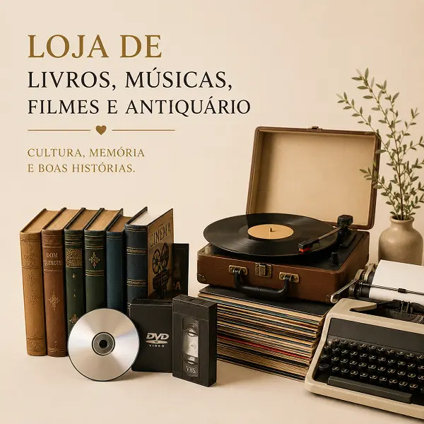 Loja de Livros, Gibis, CD, DVD, Discos de Vinil, VHS e Antiguidades em Curitiba